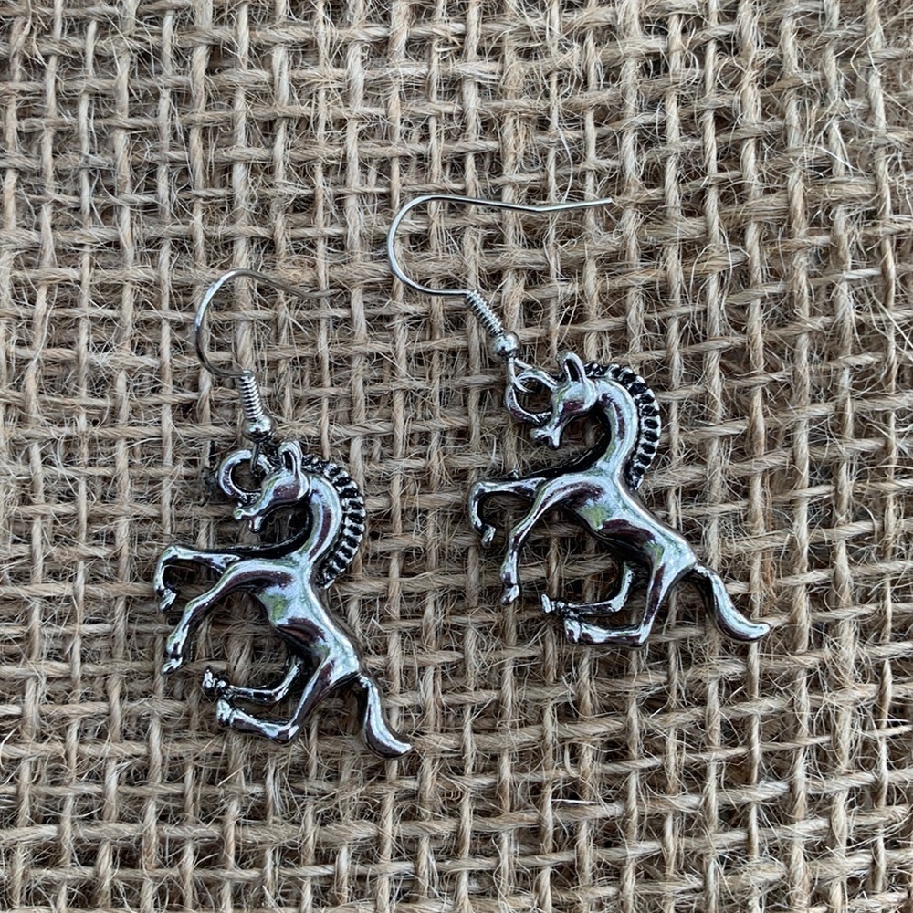 Nwt Handmade Horse Earrings